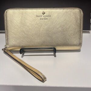 Kate Spade Metallic Gold Wristlet